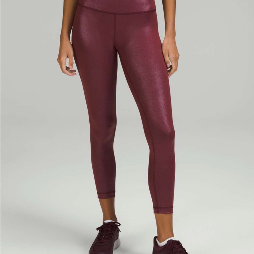 Lululemon Wunder Train High-Rise Tight 25" *Foil in Radiate Foil Red Merlot
